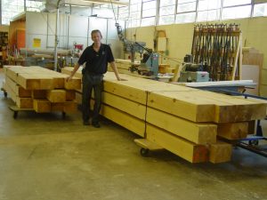 Lynn cut all this timber to plan specifications himself.