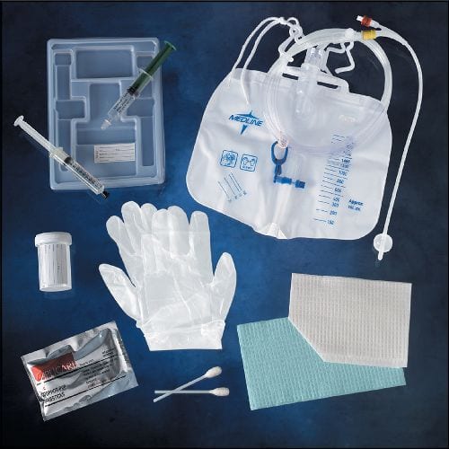 In hospitals, indwelling urinary catheter supplies must be sterile since sterile technique is required; however, in the home environment, clean technique may be used.